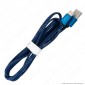 Immagine 3 - V-Tac VT-5341 Ruby Series USB Data Cable Type-C Cavo in Corda Colore Blu 1m - SKU 8630
