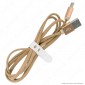 Immagine 3 - V-Tac VT-5342 Ruby Series USB Data Cable Type-C Cavo in Corda Colore Oro 1m - SKU 8499