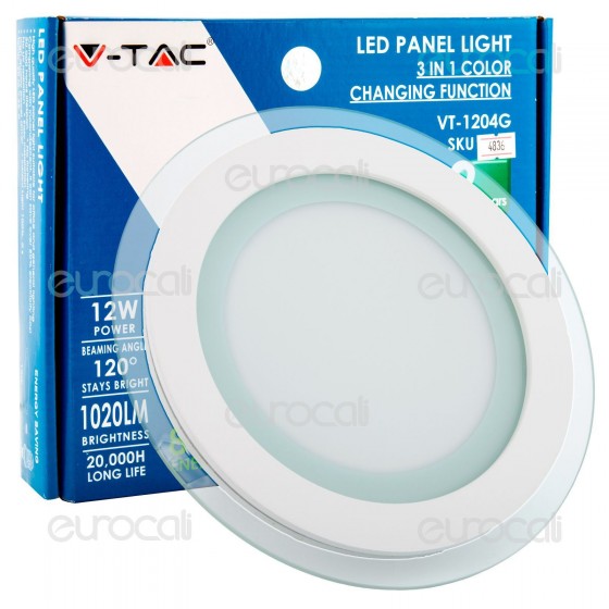 V-Tac VT-1204G-RD Pannello LED Rotondo 12W SMD2835 da Incasso Change V-Tac VT-1204G-RD Pannello LED Rotondo 12W SMD2835 da Incasso Change
