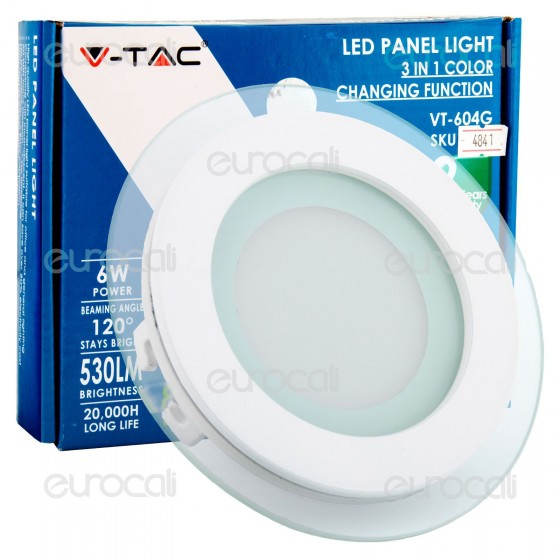V-Tac VT-604G-RD Pannello LED Rotondo 6W SMD2835 da Incasso Change V-Tac VT-604G-RD Pannello LED Rotondo 6W SMD2835 da Incasso Change