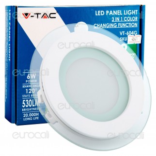 V-Tac VT-604G-RD Pannello LED Rotondo 6W SMD2835 da Incasso Change
