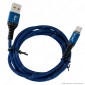 Immagine 4 - V-Tac VT-5352 Gold Series USB Data Cable Type-C Cavo in Corda Colore Blu 1m - SKU 8633