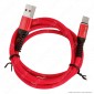 Immagine 3 - V-Tac VT-5361 Gold Series USB Data Cable Type-C Cavo in Corda Colore Rosso 1m - SKU 8634