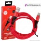 V-Tac VT-5352 Gold Series USB Data Cable Type-C Cavo in Corda Colore Rosso 1m - SKU 8634