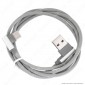 Immagine 2 - V-Tac VT-5362 Diamond Series USB Data Cable Type-C Cavo in Corda Colore Grigio con Connettori a L 1m - SKU 8639