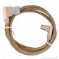 Immagine 3 - V-Tac VT-5361 Diamond Series USB Data Cable Micro USB Cavo in Corda Colore Oro con Connettori a L 1m - SKU 8637