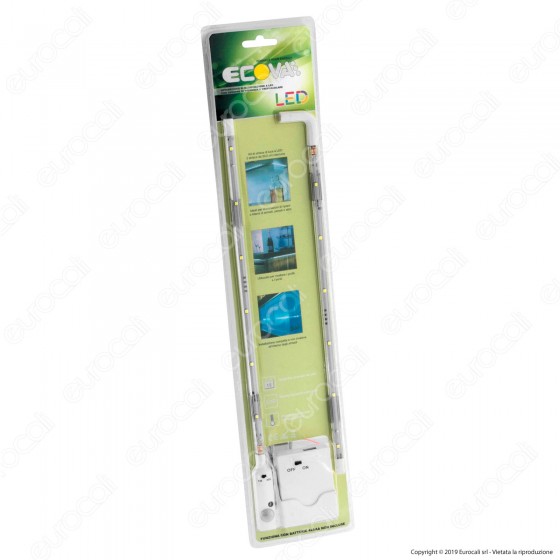 Ecova Striscia LED 2,4W per Sottopensile con Sensore e Alimentazione a Batterie - SKU 2548 / 2549 Ecova Striscia LED 2,4W per Sottopensile con Sensore e Alimentazione a Batterie - SKU 2548 / 2549