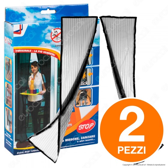Kit 2 Buzz Away Intergross Zanzariera Magnetica con Chiusura Automatica Colore Nero Kit 2 Buzz Away Intergross Zanzariera Magnetica con Chiusura Automatica Colore Nero