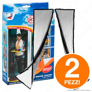 Kit 2 Buzz Away Intergross Zanzariera Magnetica con Chiusura Automatica Colore Nero