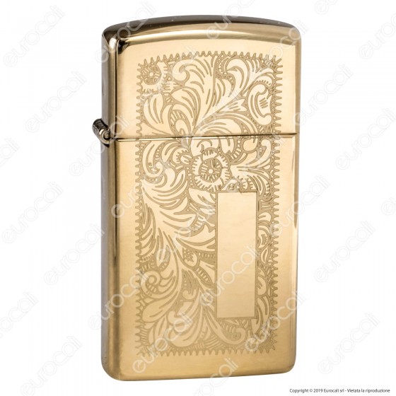 Accendino Zippo Mod. 1652B Venetian Brass Slim - Ricaricabile Antivento Accendino Zippo Mod. 1652B Venetian Brass Slim - Ricaricabile Antivento