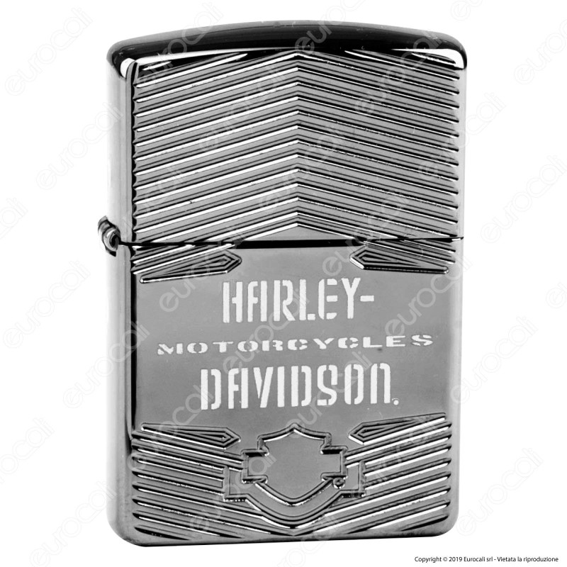 Accendino Zippo Harley-Davidson - Antivento, Ricaricabile, Cromo Lucido - Made In USA, Garanzia A Vita - Foto 3