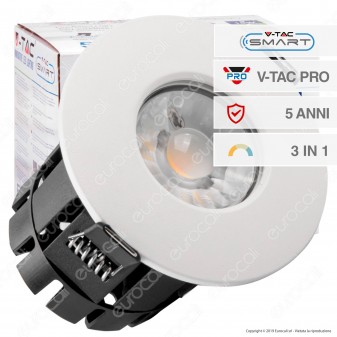 V-Tac PRO VT-7710D Faretto LED da Incasso Rotondo 10W Dimmerabile Smart IP65 - SKU 1424
