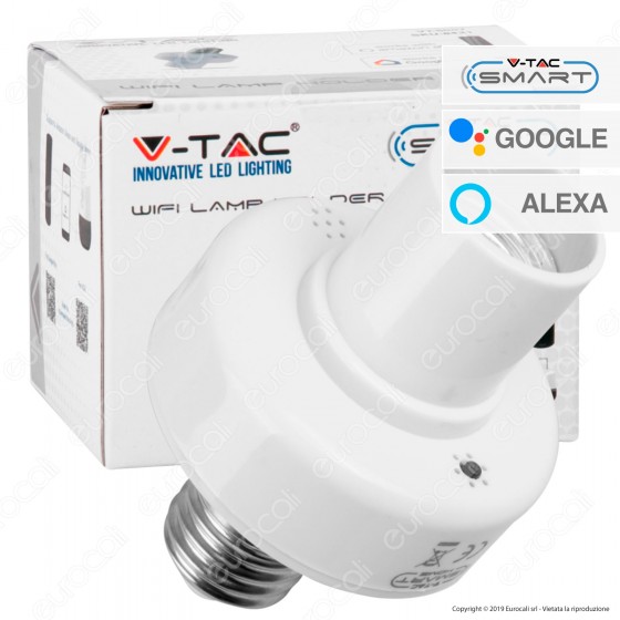 V-Tac Smart VT-5007 Portalampada per Lampadine E27 Wi-Fi - SKU 8421 V-Tac Smart VT-5007 Portalampada per Lampadine E27 Wi-Fi - SKU 8421