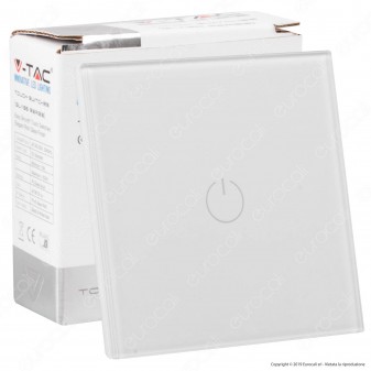 V-Tac Smart VT-5111 Interruttore Touch Colore Bianco con 1 Tasto - SKU 8354