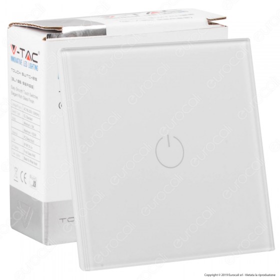 V-Tac Smart VT-5111 Interruttore Touch Colore Bianco con 1 Tasto - SKU 8354 V-Tac Smart VT-5111 Interruttore Touch Colore Bianco con 1 Tasto - SKU 8354