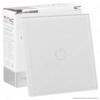 V-Tac Smart VT-5111 Interruttore Touch Colore Bianco con 1 Tasto - SKU 8354