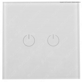 V-Tac VT-5112 Interruttore Touch Colore Biancoo con 2 Tasti - SKU 8357