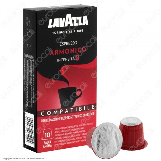 10 Capsule Caffè Lavazza Espresso Compatibili Nespresso