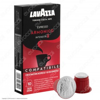 10 Capsule Caffè Lavazza Espresso Armonico - Cialde Compatibili Nespresso