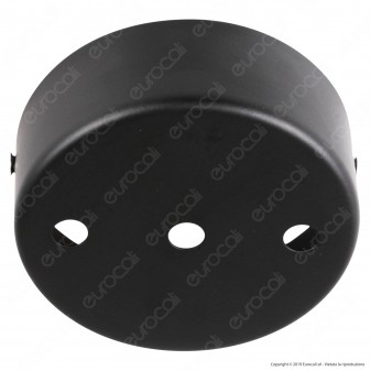 FAI Rosone Cilindrico in Metallo 3 Fori Colore Nero Opaco - mod. 1159/NE/OP/3