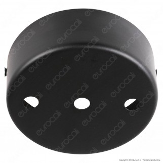 FAI Rosone Cilindrico in Metallo 3 Fori Colore Nero Opaco - mod. 1159/NE/OP/3