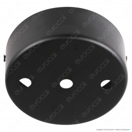 FAI Rosone Cilindrico in Metallo 3 Fori Colore Nero Opaco - mod. 1159/NE/OP/3