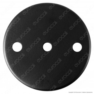 FAI Rosone Cilindrico in Metallo 3 Fori Colore Nero Opaco - mod. 1159/NE/OP/3