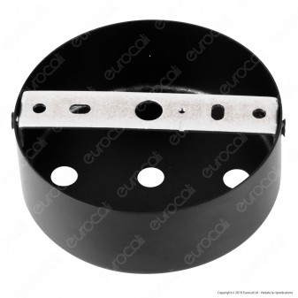 FAI Rosone Cilindrico in Metallo 3 Fori Colore Nero Opaco - mod. 1159/NE/OP/3
