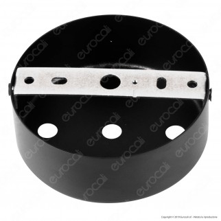 FAI Rosone Cilindrico in Metallo 3 Fori Colore Nero Opaco - mod. 1159/NE/OP/3