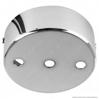 FAI Rosone Cilindrico in Metallo 3 Fori Colore Cromo - mod. 1159/CR/3