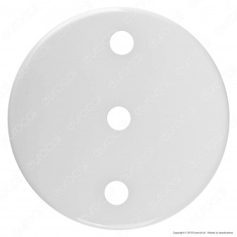 FAI Rosone Cilindrico in Metallo 3 Fori Colore Bianco Lucido - mod. 1159/BI/3