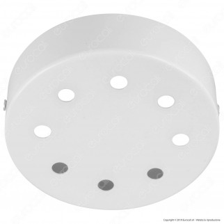 FAI Rosone Cilindrico in Metallo 8 Fori Colore Bianco Lucido - mod. 1159/BI/8