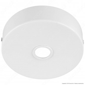 FAI Rosone Cilindrico in Metallo 1 Foro 25mm Colore Bianco Lucido - mod. 1159/BI/D25
