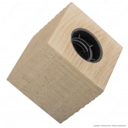 FAI Bicchiere Portalampada in Legno per Lampadine E27 Colore Legno Naturale