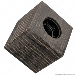 FAI Bicchiere Portalampada in Legno per Lampadine E27 Colore Wengè