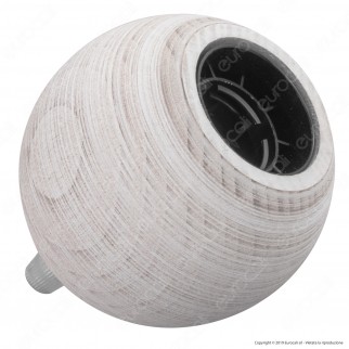 FAI Bicchiere Portalampada Sferico in Legno per Lampadine E27 Colore Bianco