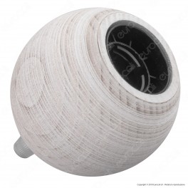 FAI Bicchiere Portalampada Sferico in Legno per Lampadine E27 Colore Bianco