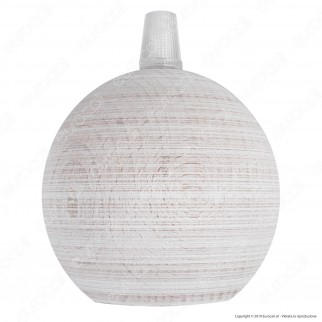 FAI Bicchiere Portalampada Sferico in Legno per Lampadine E27 Colore Bianco