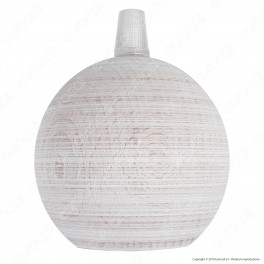 FAI Bicchiere Portalampada Sferico in Legno per Lampadine E27 Colore Bianco