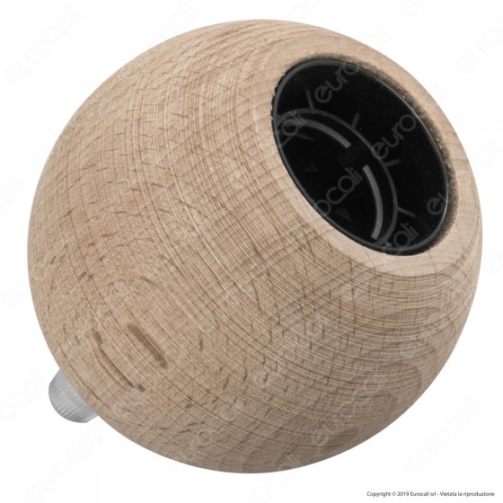 FAI Bicchiere Portalampada Sferico in Legno per Lampadine E27 Colore Legno Naturale FAI Bicchiere Portalampada Sferico in Legno per Lampadine E27 Colore Legno Naturale