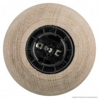 FAI Bicchiere Portalampada Sferico in Legno per Lampadine E27 Colore Legno Naturale