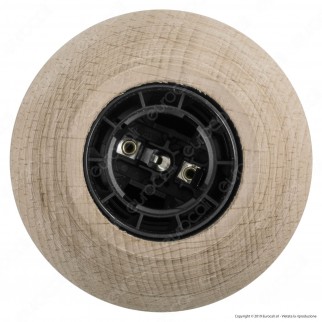 FAI Bicchiere Portalampada Sferico in Legno per Lampadine E27 Colore Legno Naturale