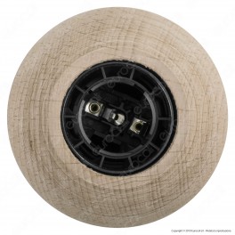 FAI Bicchiere Portalampada Sferico in Legno per Lampadine E27 Colore Legno Naturale