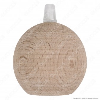 FAI Bicchiere Portalampada Sferico in Legno per Lampadine E27 Colore Legno Naturale