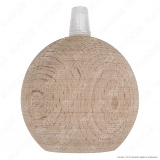 FAI Bicchiere Portalampada Sferico in Legno per Lampadine E27 Colore Legno Naturale