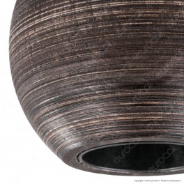 FAI Bicchiere Portalampada Sferico in Legno per Lampadine E27 Colore Wengè