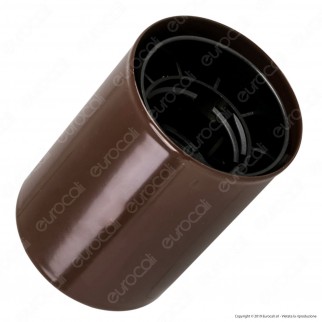 FAI Bicchiere Portalampada Cilindrico in Metallo per Lampadine E27 Colore Marrone - mod. 0146/MA