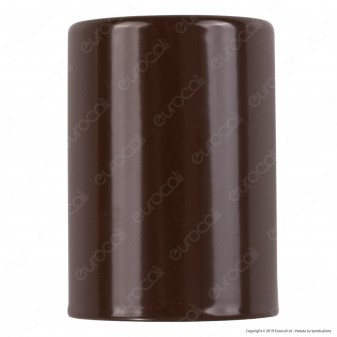 FAI Bicchiere Portalampada Cilindrico in Metallo per Lampadine E27 Colore Marrone - mod. 0146/MA