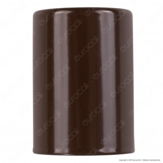 FAI Bicchiere Portalampada Cilindrico in Metallo per Lampadine E27 Colore Marrone - mod. 0146/MA