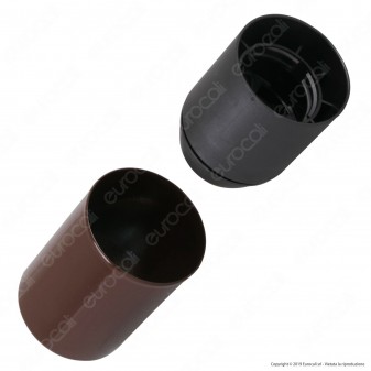 FAI Bicchiere Portalampada Cilindrico in Metallo per Lampadine E27 Colore Marrone - mod. 0146/MA